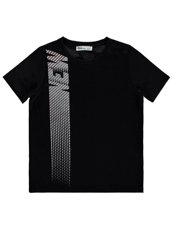 Civil Boys New Baskılı 6-9 Yaş Tişört - Siyah