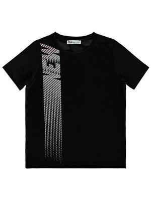 Civil Boys New Baskılı 6-9 Yaş Tişört - Siyah