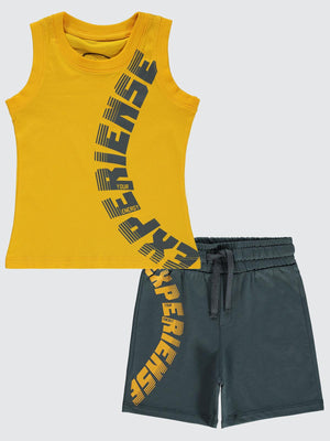 Civil Boys Experiense Baskılı 2-5 Yaş Takım - Hardal