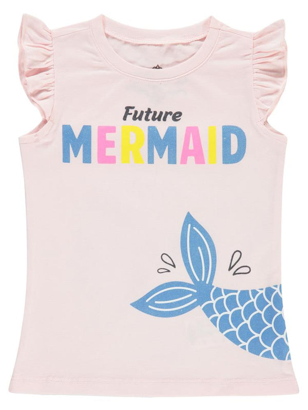 Civil Girls Mermaıd Baskılı 2-5 Yaş Tişört - Pembe