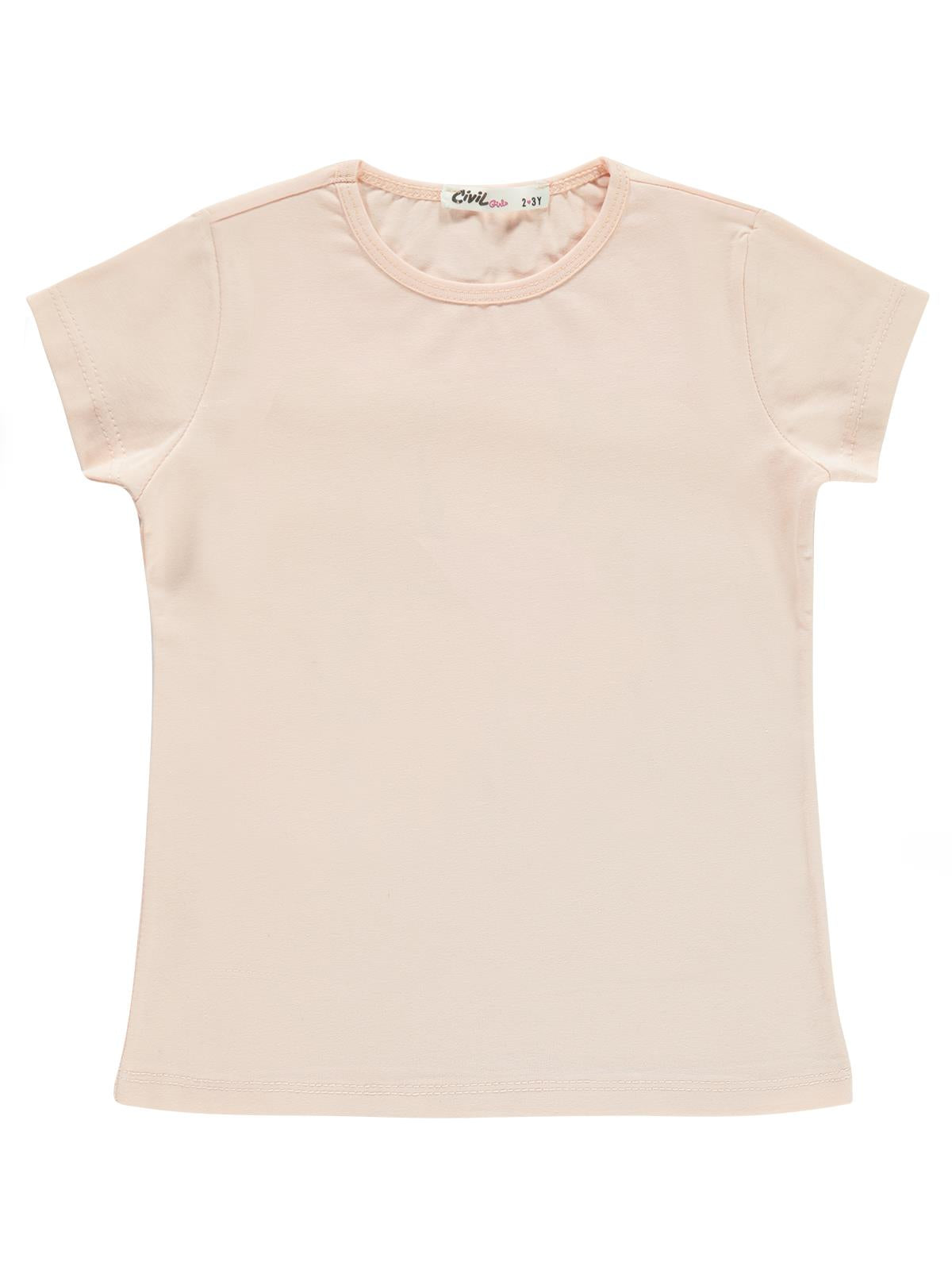 Civil Girls Basic 2-5 Yaş Tişört - Pudra