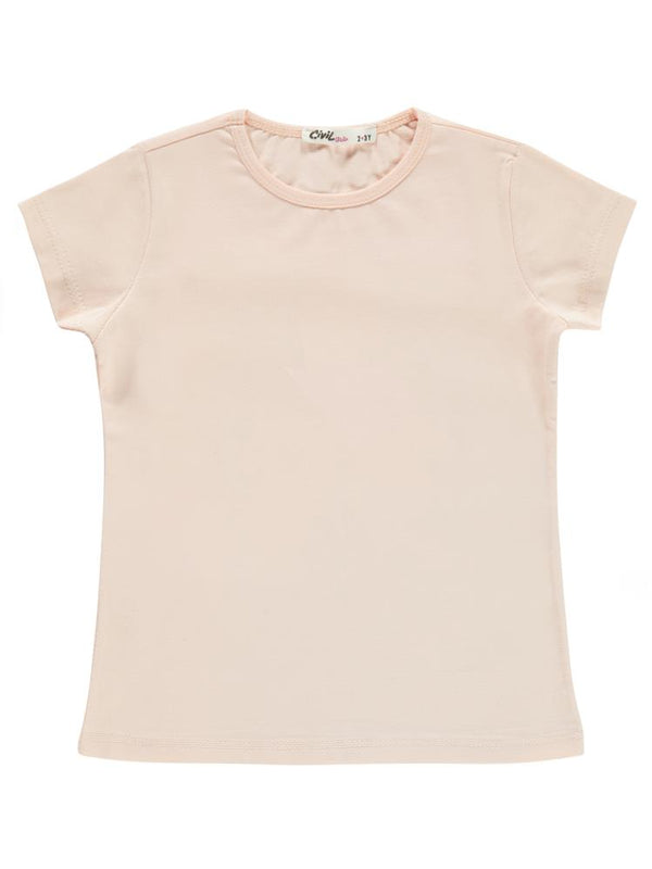 Civil Girls Basic 2-5 Yaş Tişört - Pudra