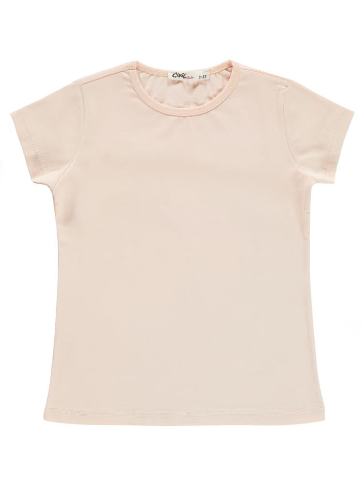 Civil Girls Basic 2-5 Yaş Tişört - Pudra