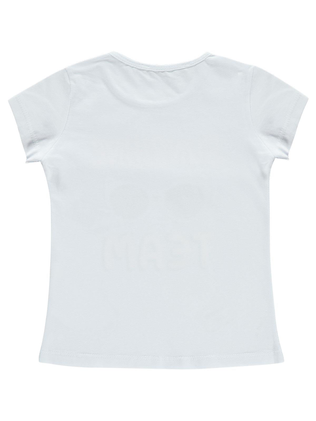 Civil Girls Flower Girl Baskılı 2-5 Yaş Tişört - Beyaz