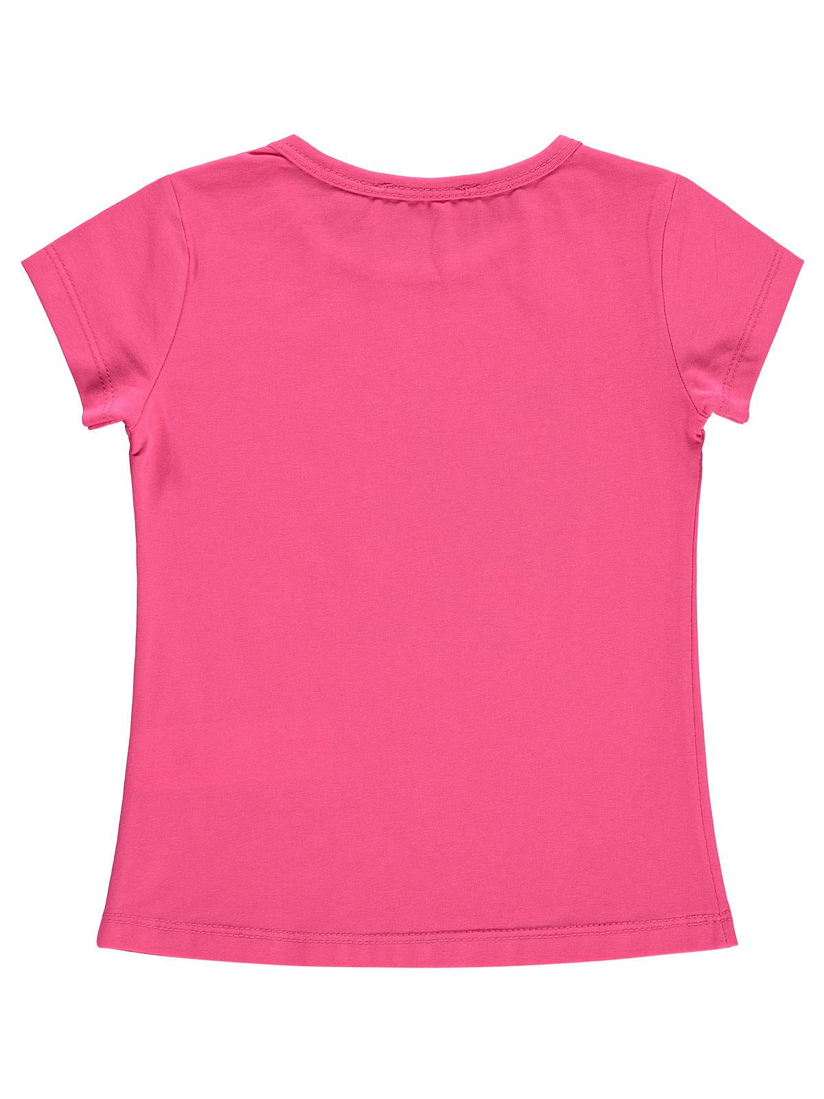 Civil Girls Flower Girl Baskılı 2-5 Yaş Tişört - Fusya