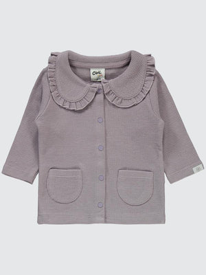 Civil Baby Patikli Yakalı Çiçek Etiketli 1-9 Ay Pijama Takımı - Lila