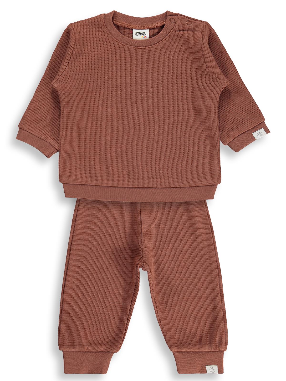 Civil Baby Patiksiz Güneş Etiketli 3-18 Ay Takım - Kahverengi