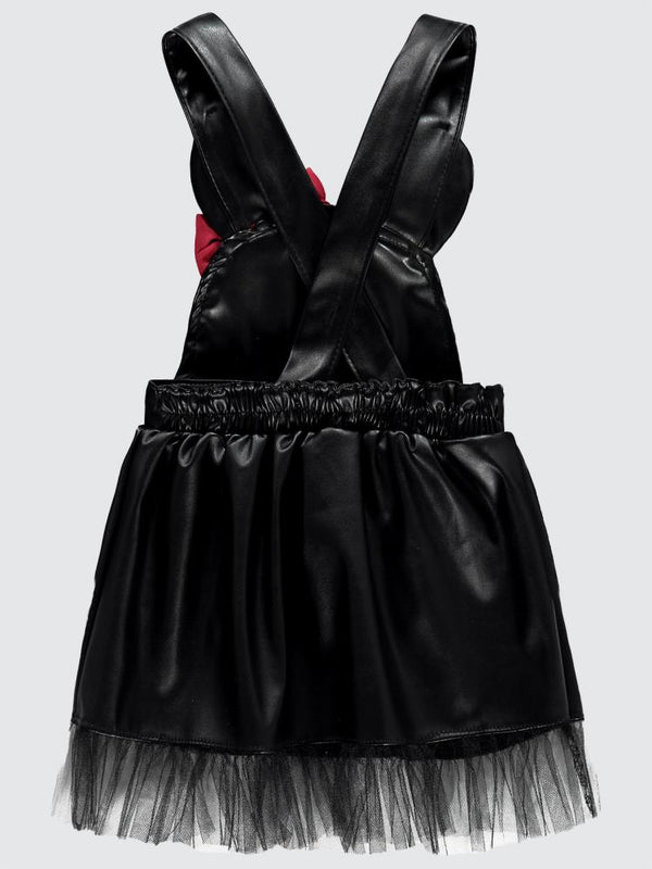 Civil Baby Deri Kulaklı Fiyonklu 9-18 Ay Elbise - Siyah