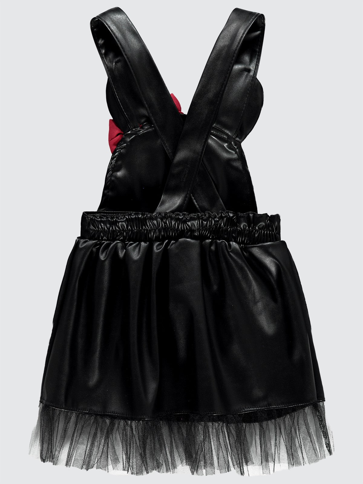 Civil Baby Deri Kulaklı Fiyonklu 9-18 Ay Elbise - Siyah