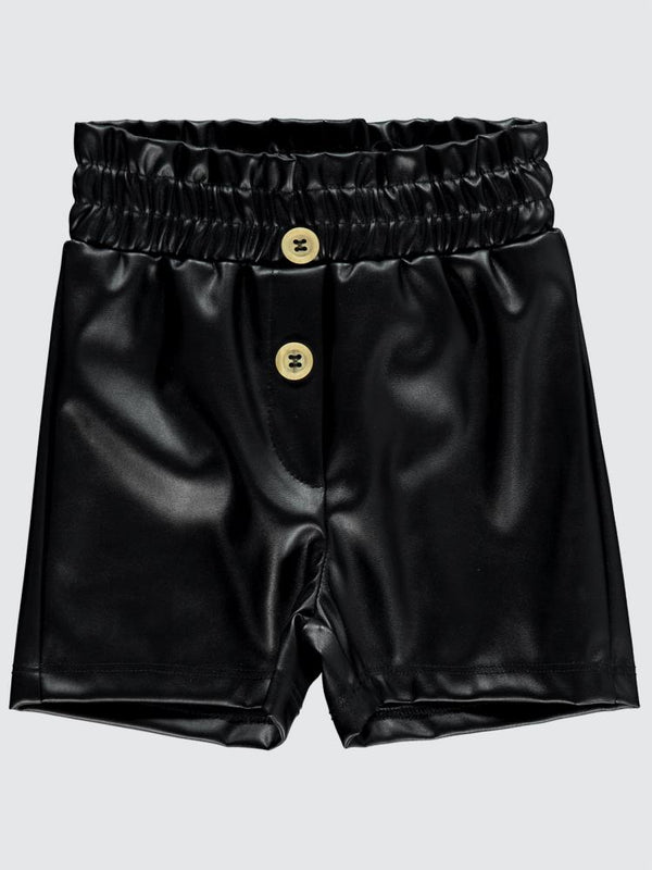 Civil Baby Deri Düz 9-18 Ay Şort - Siyah