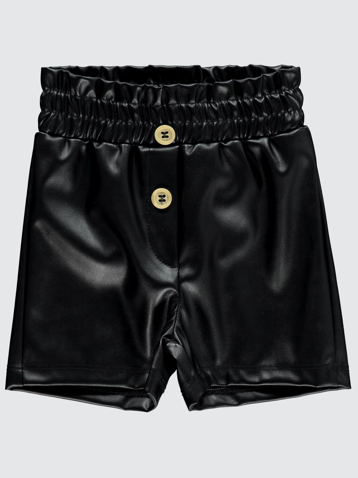 Civil Baby Deri Düz 9-18 Ay Şort - Siyah