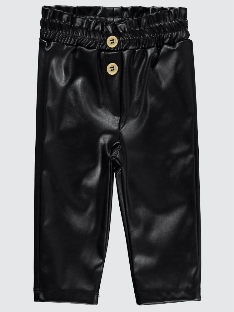 Civil Baby Deri Düz 9-18 Ay Pantolon - Siyah