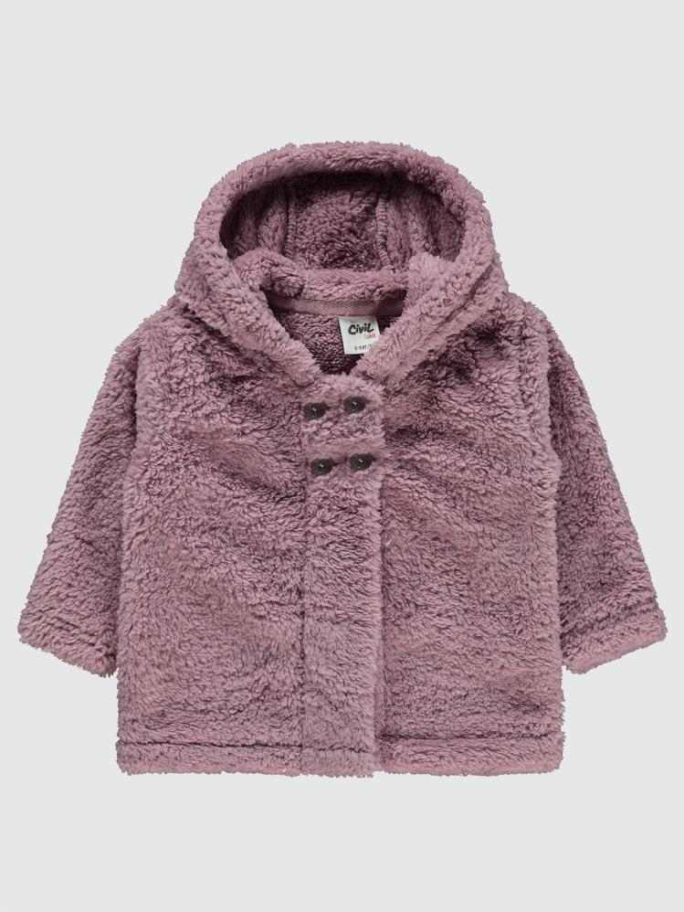 Civil Baby Kapşonlu Patlı 6-18 Ay Hırka - Pembe