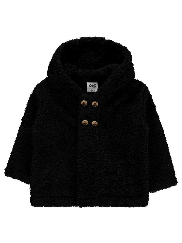 Civil Baby Kapşonlu Patlı 6-18 Ay Hırka - Siyah