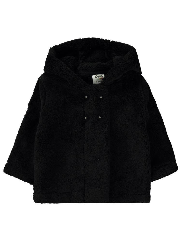 Civil Baby Kapşonlu Patlı 6-18 Ay Hırka - Siyah