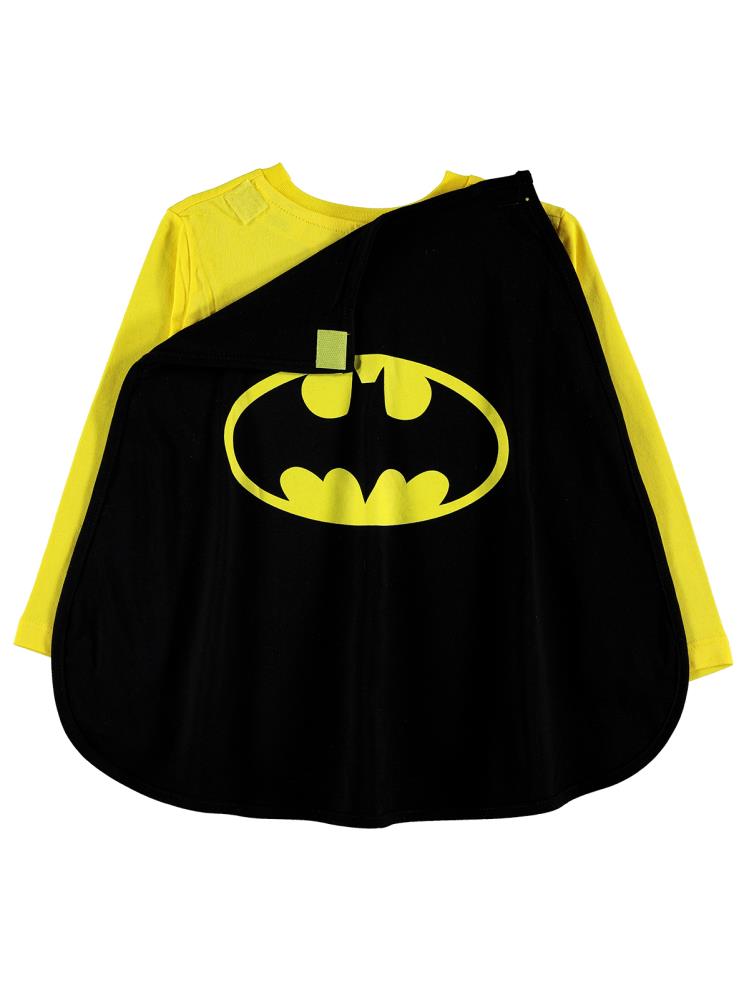Batman Baskılı Pelerinli 2-5 Yaş Sweatshirt - Sarı