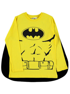Batman Baskılı Pelerinli 10-13 Yaş Sweatshirt - Sarı