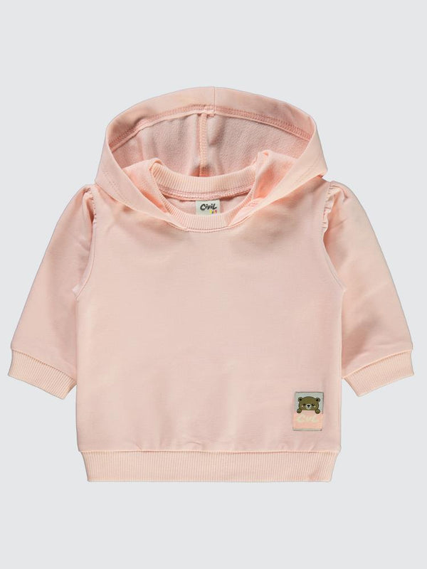 Civil Baby Basic Arma Etiketli 6-18 Ay Sweatshirt - Pudra