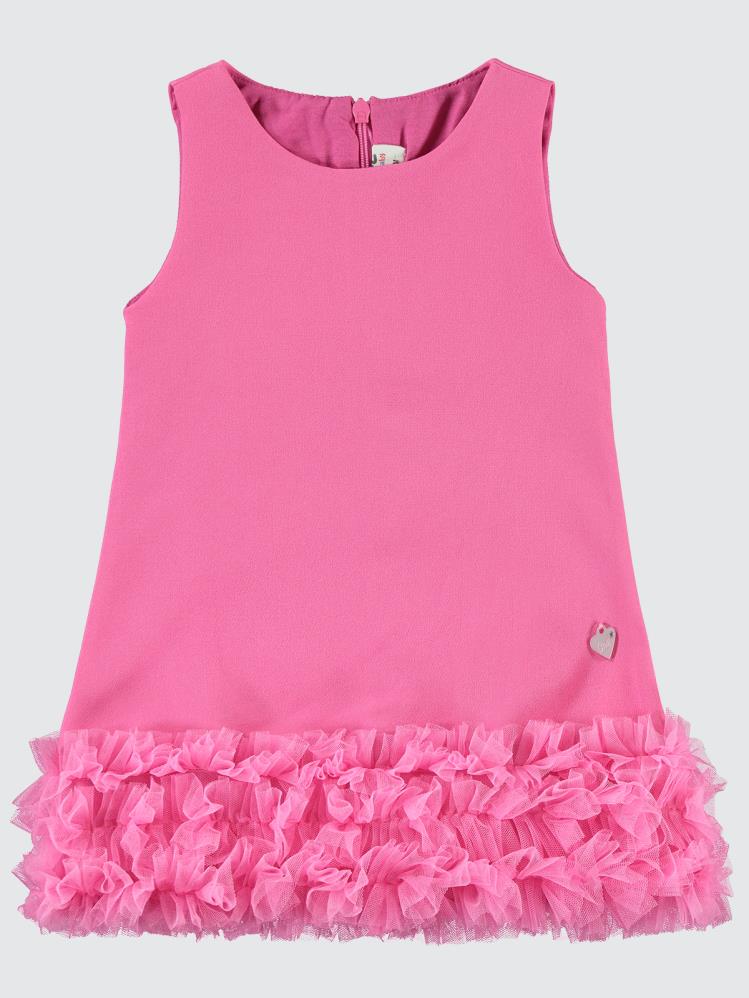 Civil Baby Etek Kısmı Fırfırlı 6-18 Ay Elbise - Fusya