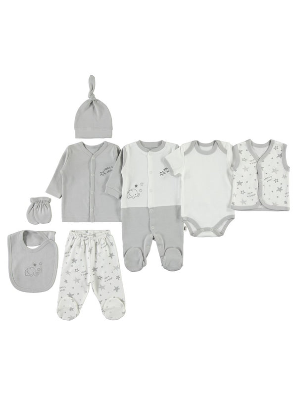 Civil Baby Bebek 8'li Zıbın Takımı 0-1 Ay - Gri