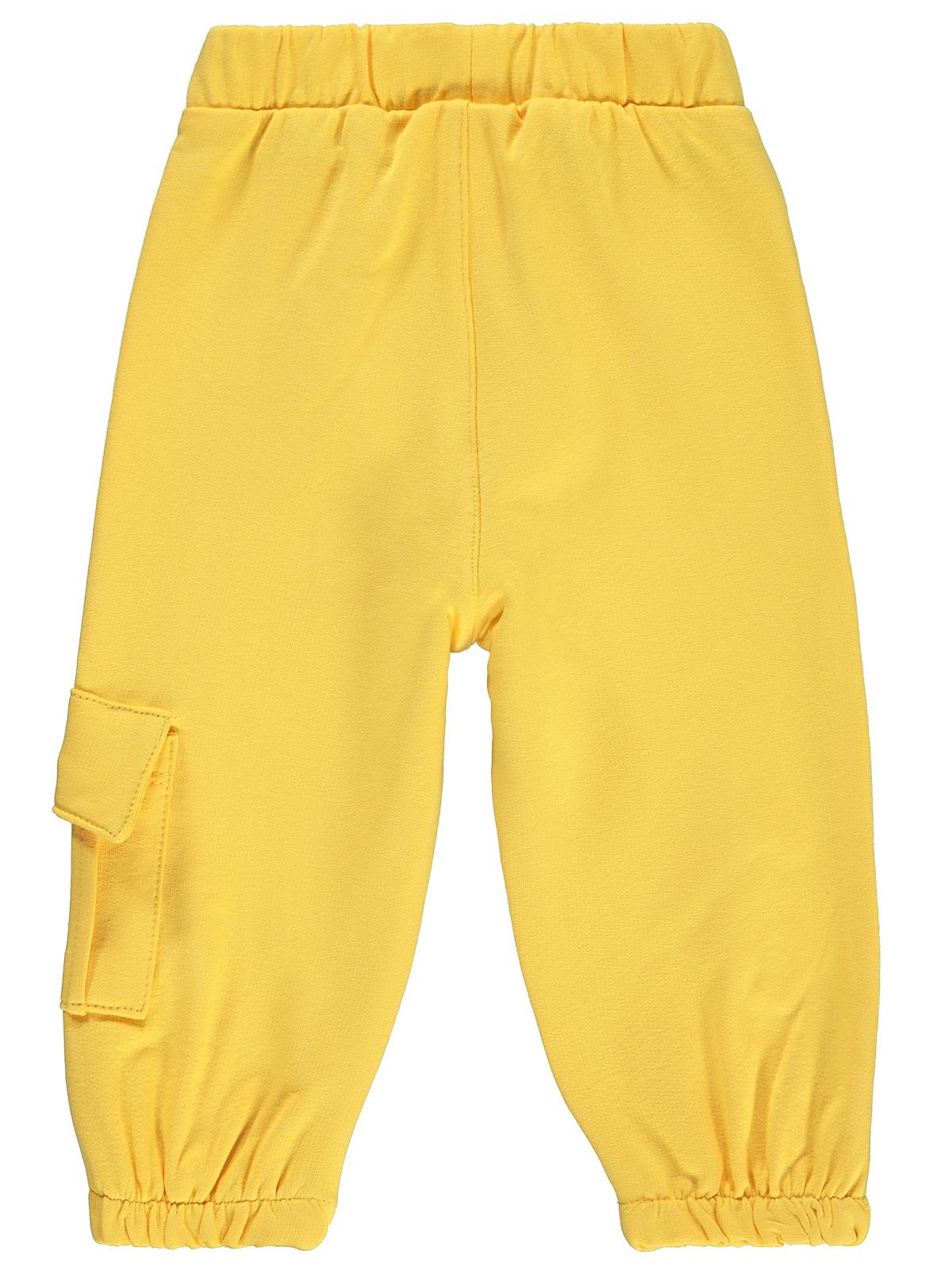 Civil Baby Kargo Cepli Cvl Nakışlı 6-18 Ay Eşofman Altı - Sarı