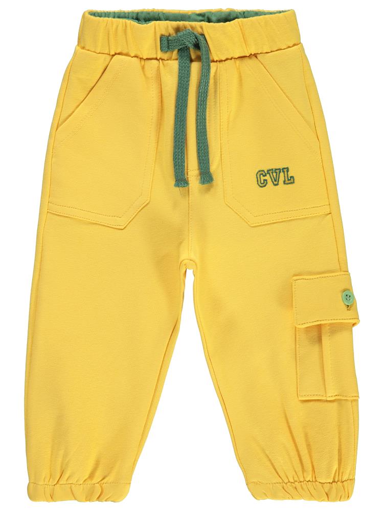 Civil Baby Kargo Cepli Cvl Nakışlı 6-18 Ay Eşofman Altı - Sarı