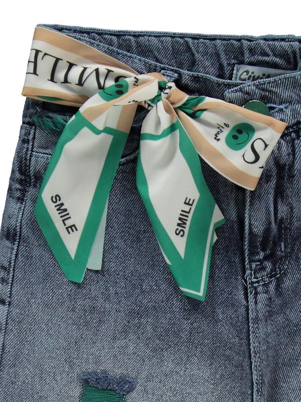 Civil Girls Pantolon Etek 10-13 Yaş Pantolon - Mavi