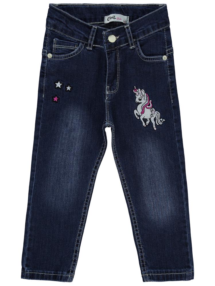 Civil Girls Unicorn Nakışlı 2-5 Yaş Pantolon - Mavi