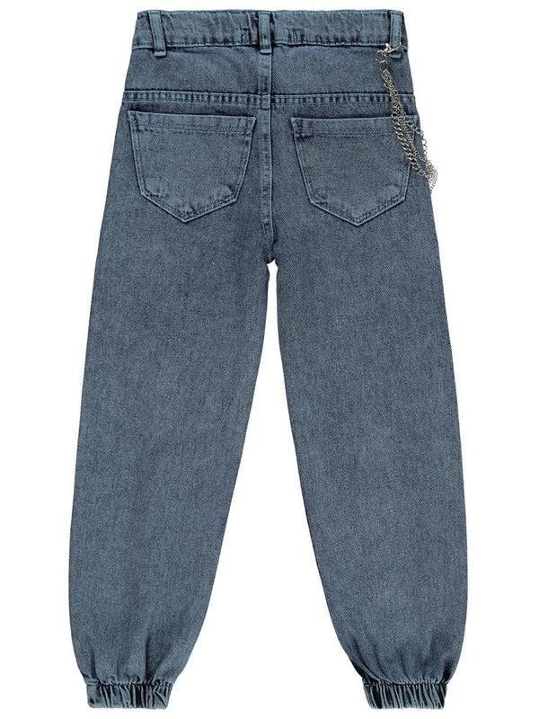 Civil Girls Torba Cepli Kapaklı 6-9 Yaş Pantolon - Mavi