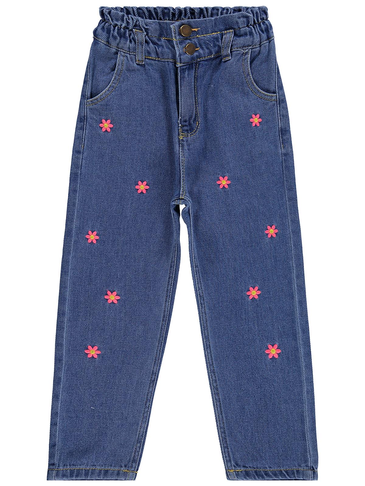Civil Girls Papatya Nakışlı 10-13 Yaş Pantolon - Mavi