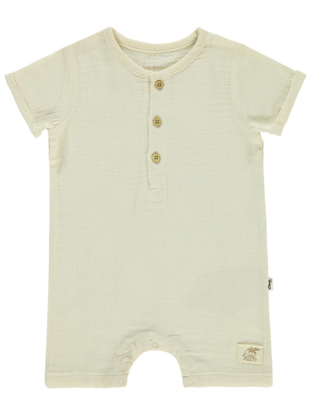 Civil Baby Kıvırcık Önü Patlı Alttan Çıtçıtlı 6-18 Ay Tulum - Bej