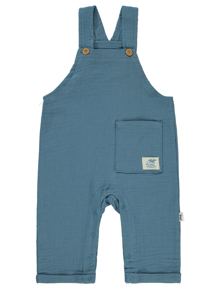 Civil Baby Kıvırcık Askılı Düğmeli 6-18 Ay Slopet - Mavi