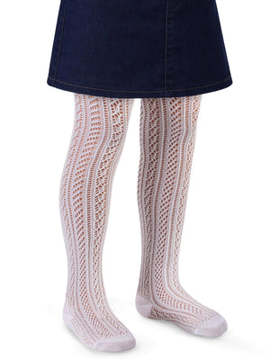 Civil Girls Fileli 3-11 Yaş Külotlu Çorap - Beyaz