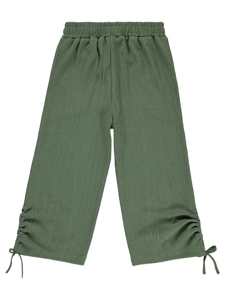 Civil Girls Bol Paça Yırtmaçlı 6-9 Yaş Pantolon - Haki