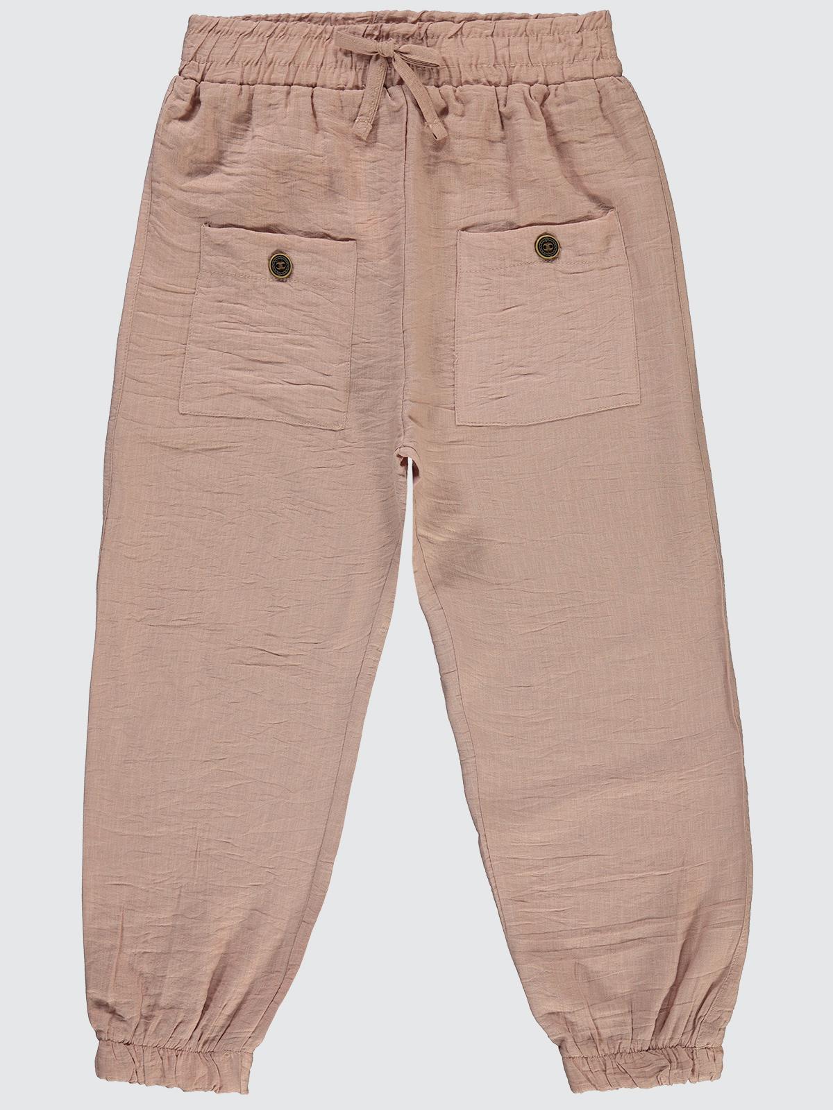 Civil Girls Çiftcep Düğmeli 6-9 Yaş Pantolon - Pudra