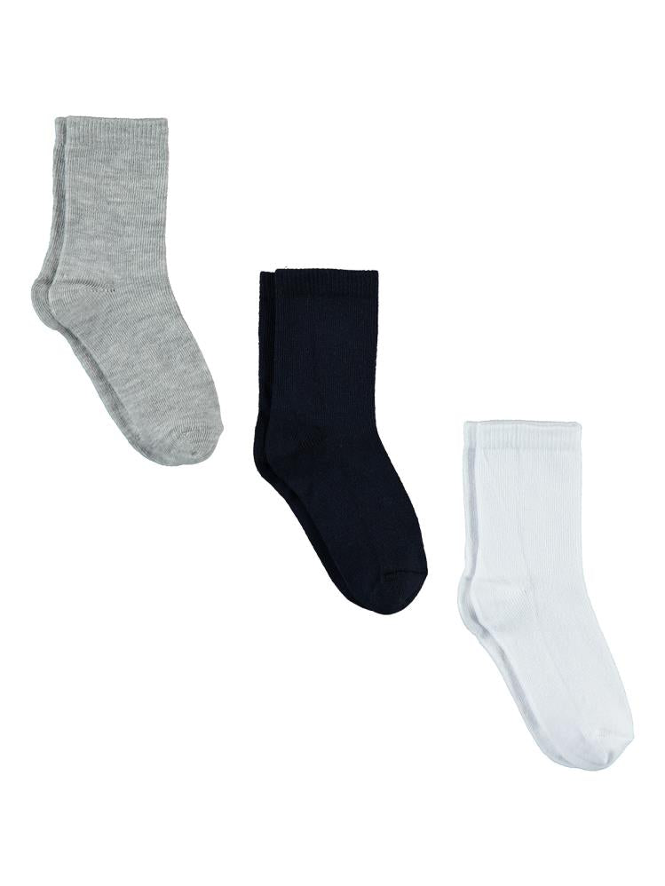 Civil Boys Düz Renkli 3 Lü Set 2-12 Yaş Soket Çorap