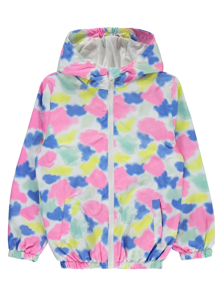 Civil Girls Batik Desen 10-13 Yaş Yağmurluk - Pembe