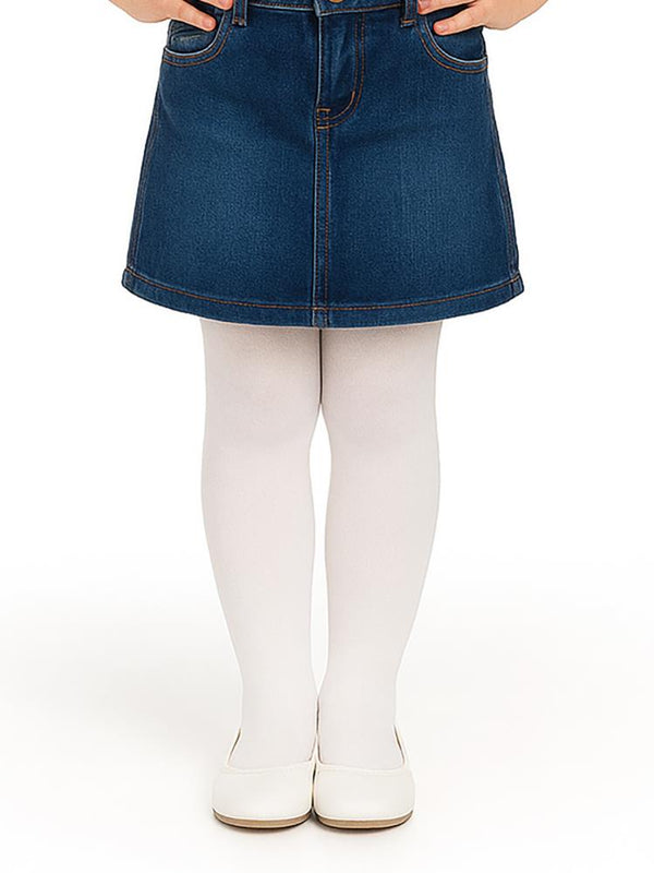 Civil Girls Düz Desenli 3-11 Yaş Çocuk Kız Külotlu Çorap - Ekru