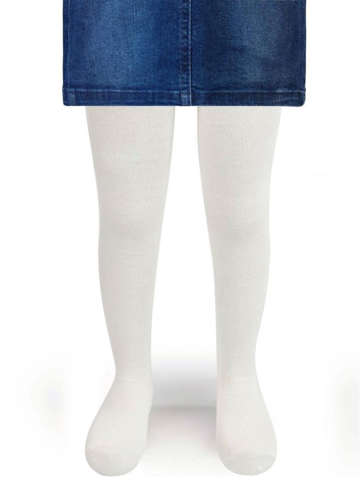 Civil Girls Düz Desenli 3-11 Yaş Çocuk Kız Külotlu Çorap - Ekru