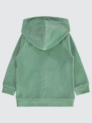 Civil Girls Gipeli Fitilli Kadife 2-5 Yaş Hırka - Yeşil