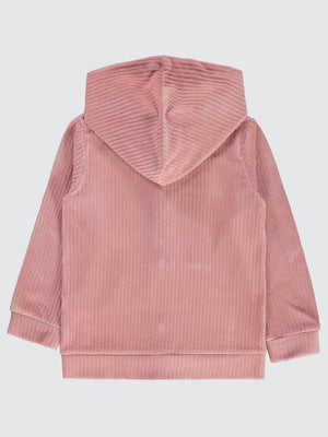 Civil Girls Gipeli Fitilli Kadife 6-9 Yaş Hırka - Pudra