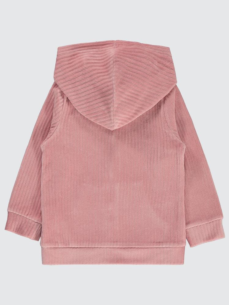 Civil Girls Gipeli Fitilli Kadife 2-5 Yaş Hırka - Pudra