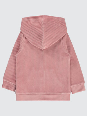 Civil Girls Gipeli Fitilli Kadife 2-5 Yaş Hırka - Pudra