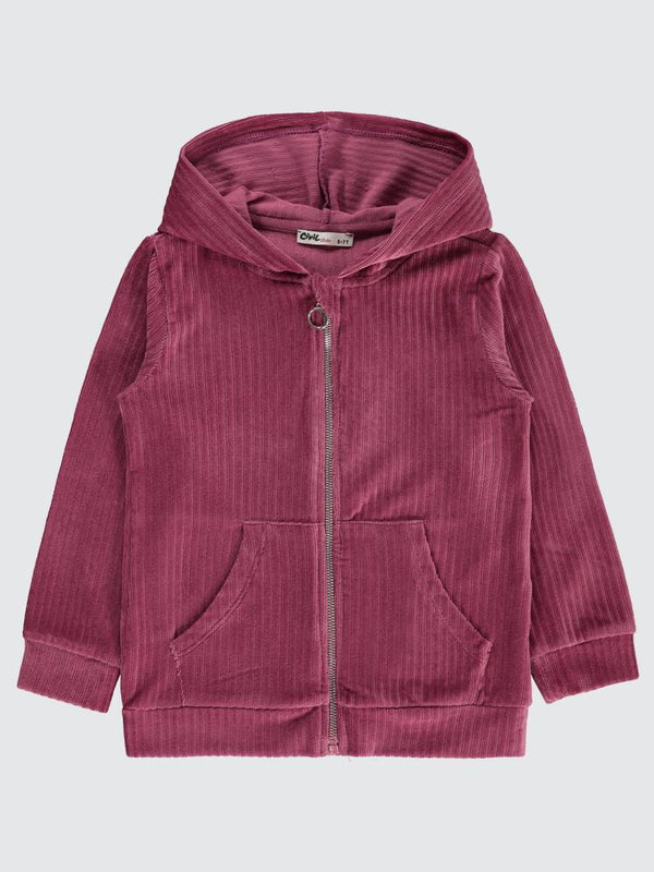 Civil Girls Gipeli Fitilli Kadife 6-9 Yaş Hırka - Lila