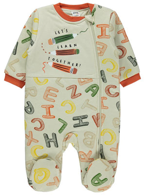 Civil Baby Çizgili Harf Empirme 90 Gr 6-9 AY Uyku Tulumu - Bej