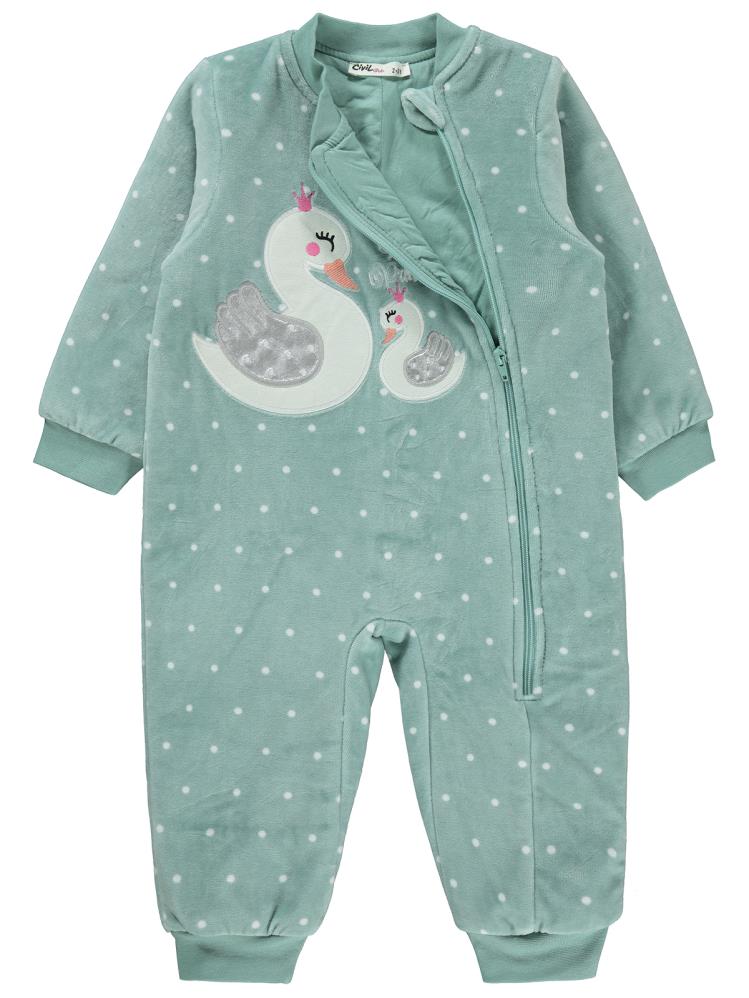 Civil Girls Kuğu Puan Empirme 60 Gr 2-5 Yaş Uyku Tulumu - Yeşil