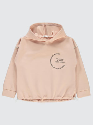 Civil Girls Always Baskılı Active 6-9 Yaş Sweatshirt - Pudra
