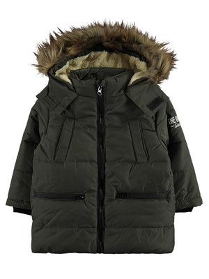 Civil Boys Kürklü Fermuar Cepli 2-5 Yaş Mont - Haki