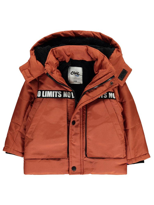 Civil Boys No Limits Şerit Baskılı 2-5 Yaş Mont - Turuncu