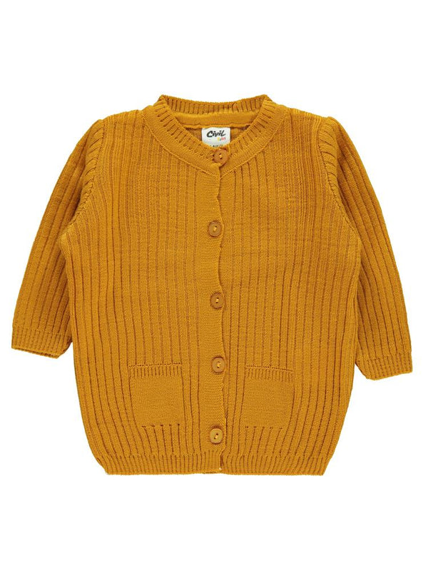 Civil Baby Basic Fitilli 6-18 Ay Hırka - Hardal